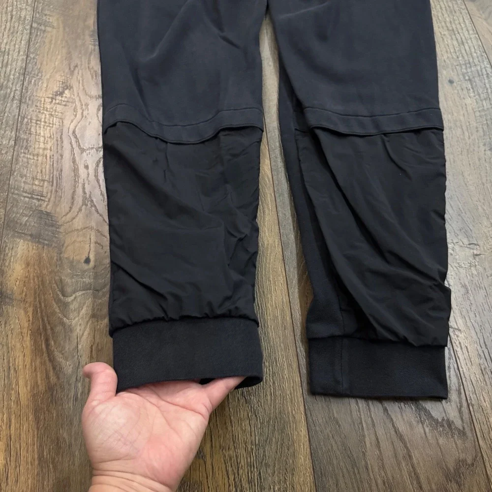 Adidas Originals Mens M Black Mixed Media Jogger Sweatpants Sporty Streetwear